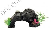 ArtUniq Rocky Arch With Plants - Декоративная композиция из пластика "Скальная арка с растениями", 24x12x14 см - фото 20350