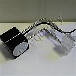 Q-LED MIDI NATUR LIGHT  свет-к с лампой MR16  GU 5.3, 6000 K, плафон черный- глянц , кронштейн нерж. сталь, на 15-22,5 л, для стекла 3-10 мм - фото 20386