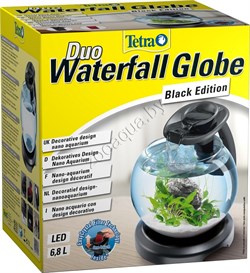 Zooakva Tovary Dlya Pitomcev Akvarium Tetra Cascade Globe Black Duo Waterfal Chernyj 6 8l Kruglyj S Led Svetilnikom