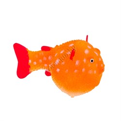 GL-268360 GLOXY Рыба шар на леске оранжевая, 8х5х5,5см Флуорисцентная аквариумная декорация - фото 20925