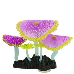 GLOXY Флуоресцентная аквариумная декорация "Кораллы зонтичные фиолетовые" 14х6,5х12см - фото 23322
