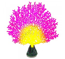 Флуоресцентная аквариумная декорация GLOXY Коралл веерный розовый, 13,5х3х16см - фото 25170