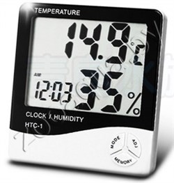 Термогигрометр электронный (часы, температура, влажность, сигнал тревоги) 95х20х100мм - фото 26852