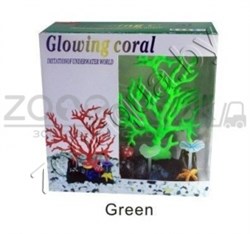 AM0015G Светящийся коралл, зеленый 16,516,5см. - фото 27442