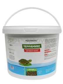 АкваМеню ТЕРРАМИКС 11L/3кг полноценный корм для водных черепах в виде плавающих гранул и гаммаруса - фото 29250