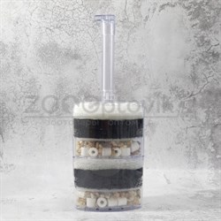 Аэрлифтный мультифильтр для аквариумов XY-2010 до 200 л. В комплекте губки и наполнитель (керамикагравий) 8×15 см - фото 29975