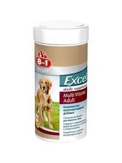 "Excel Multi Vit-Adult" 8in1 (70 таб.) – Кормовая добавка для взрослых собак, Германия - фото 36310