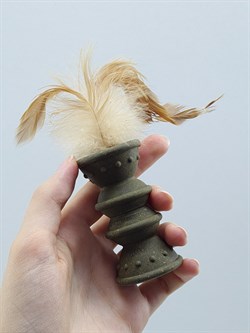Игрушка для котов "Ролик с перьями" с кошачей мятой микс, 7 см. - фото 36862