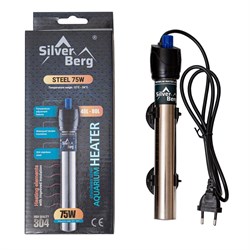 Нагреватель Silver Berg Steel 75W, для аквариума от 40 до 80 л. - фото 37058