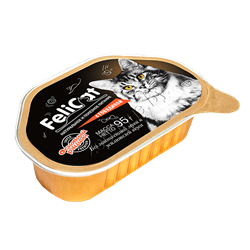 Корм консервированный Мясосодержащий для кошек  с говядиной TM FeliCAT, 95 г - фото 38819