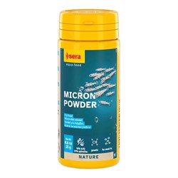Sera Micron Powder 50 мл / 25 г — упаковка пылевидного корма для мальков