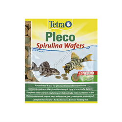 Tetra Pleco Spirulina Wafers — корм-вэйферсы для травоядных донных рыб, 15 г - фото 51129