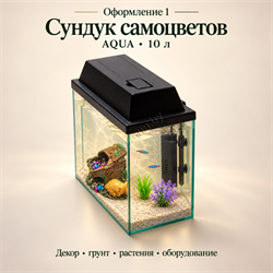 Оформление 1 — AQUA 10 л, чёрный: оформление «Сундук самоцветов», общий вид