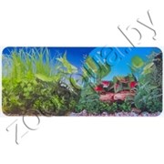 Фон для аквариума красные растения/скалы  60х1m/2ст 9011/9051