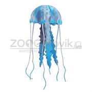 Декор из силикона Медуза плавающая (голубая) 10x20 см
