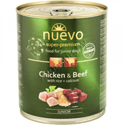 Kонсервы NUEVO для щенков с курицей, говядиной, рисом и кальцием, 400 г