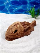 Купить Декорация для аквариума №116 ZooAqua "Скелет рыбы", керамика, 8x23 см, цвет глины