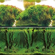 Две стороны аквариумного фона Laguna AQUA 9084/9085 «Зелёные холмы / Подводный лес», высота 50 см