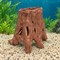 Пень №84 ZooAqua из глины, задний ракурс с рельефом коры и проёмами