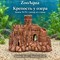 Глиняная декорация замок №70 ZooAqua «Крепость у озера», длина 18 см, высота 15 см
