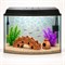 Комплект «Старинная переправа», фронтальный вид декора и растений в аквариуме Aqua «Телик» 45 л