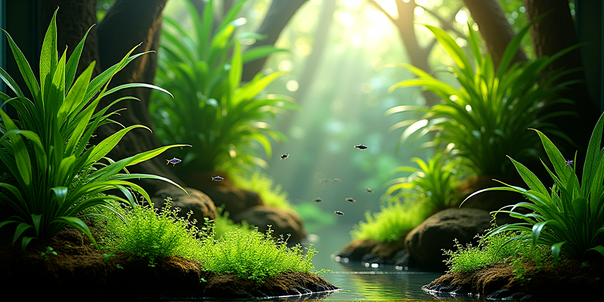 Дискусы и скалярии в большом аквариуме с растениями