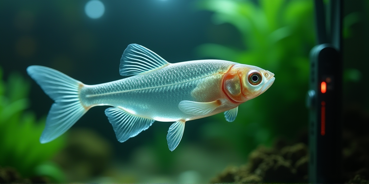 Правильно оформленный аквариум для стеклянных сомов с темным фоном