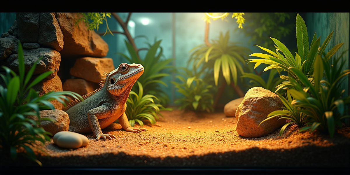 Внутреннее убранство террариума: укрытия из кокоса, коряги для лазания, поилка и влажная камера со мхом