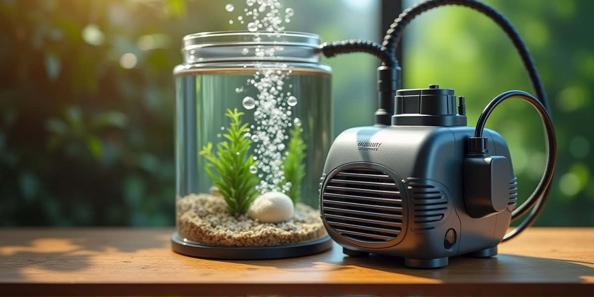 Схема работы аквариумного компрессора: насыщение воды кислородом через распылитель