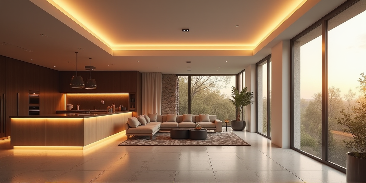 Сравнение аквариума под обычным белым светом и под специализированным RGB-светильником, подчеркивающим цвета