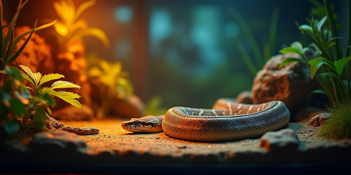 Процесс кормления питона размороженным грызуном с пинцета