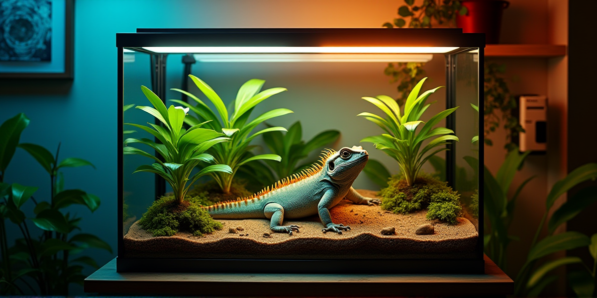 Ночная лунная подсветка в террариуме