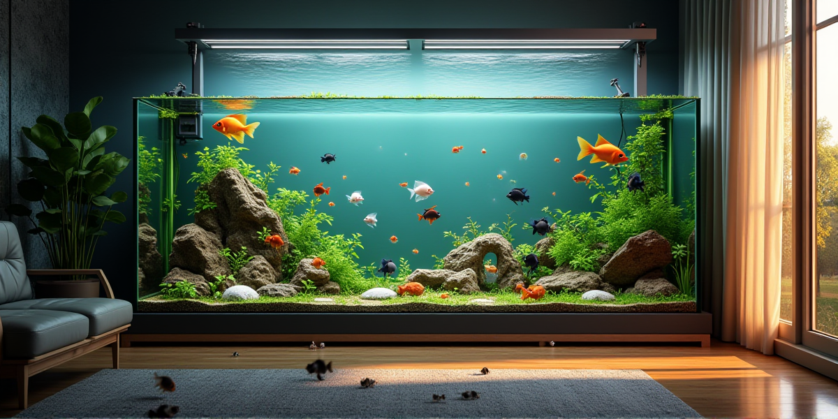 Сравнение аквариумов разного объема в интерьере