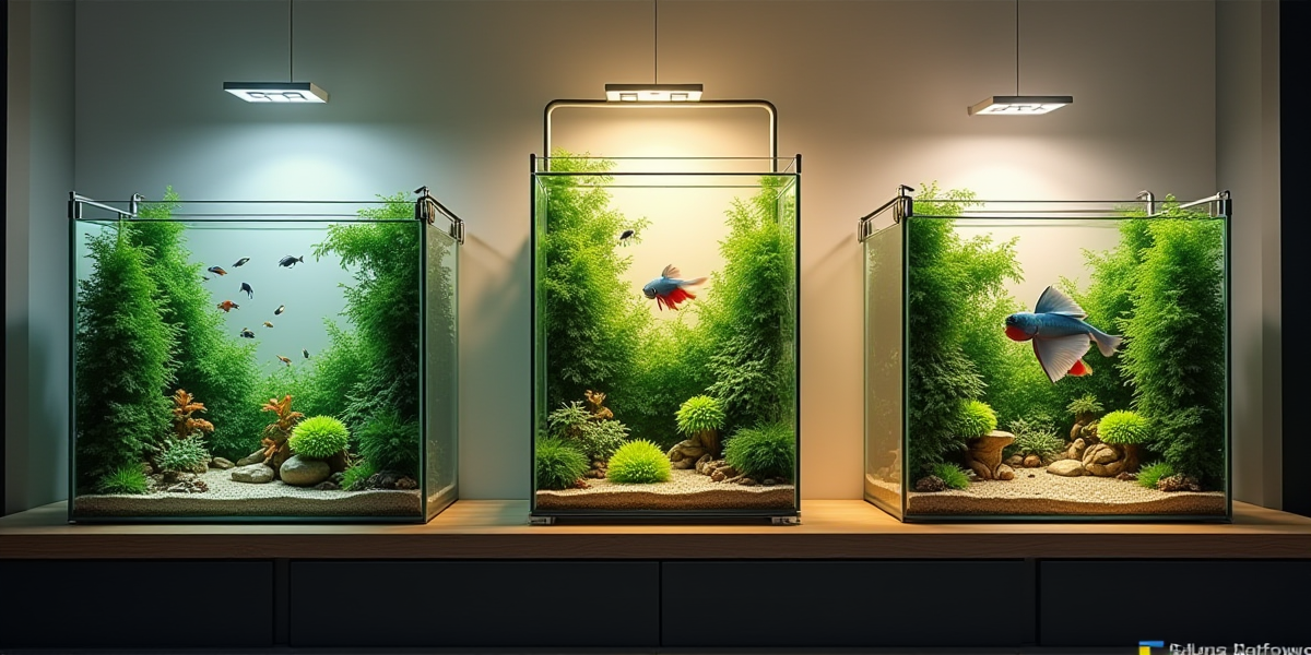 Оформленный аквариум на 50 литров с лялиусами и растениями