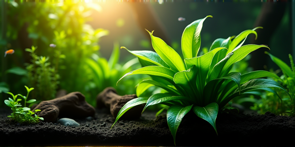 Роскошный куст Криптокорины Вендта в аквариуме