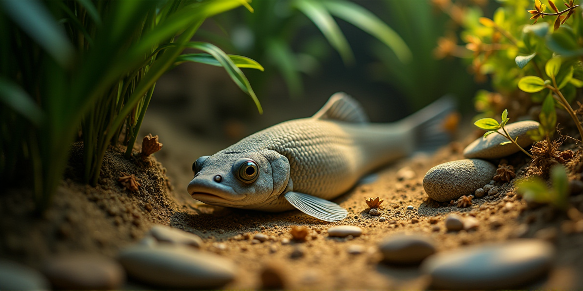 Стайка сомиков коридорасов на песчаном дне аквариума