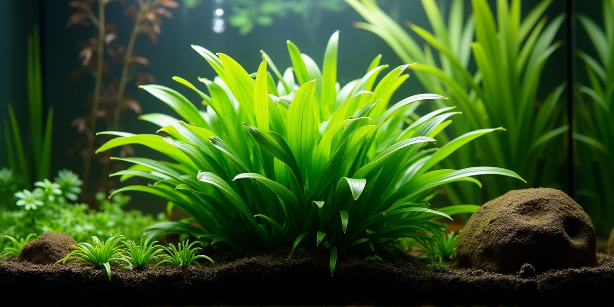 Лист анубиаса, пораженный ксенококусом, и улитка неритина, очищающая его