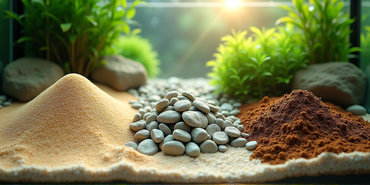 Крупная цихлида астронотус роет гнездо в грунте из крупной речной гальки