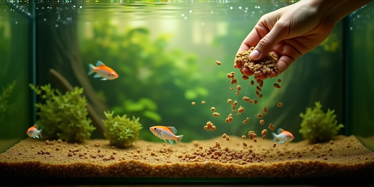 Ярко-зеленая цветущая вода в аквариуме из-за переизбытка освещения