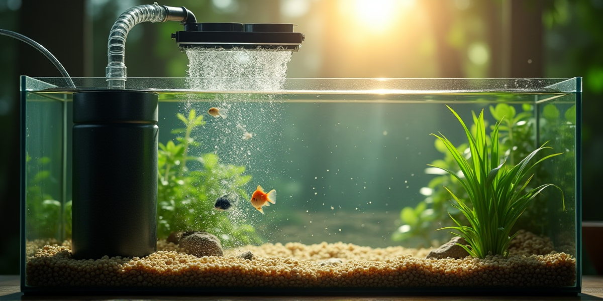 Аквариум с водой чайного цвета (blackwater) и натуральными корягами