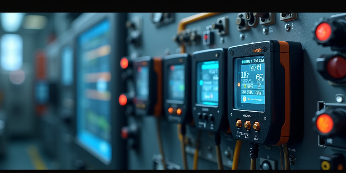 Термометр с дисплеем в аквариуме с тропическими рыбами