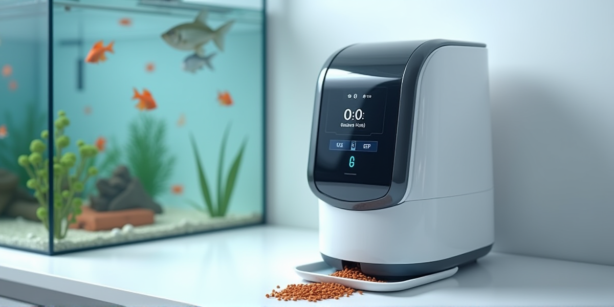 ЖК-дисплей автокормушки с настройками таймера и количества оборотов барабана