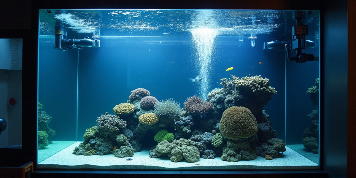 Внешний аквариумный холодильник (чиллер) подключенный к системе