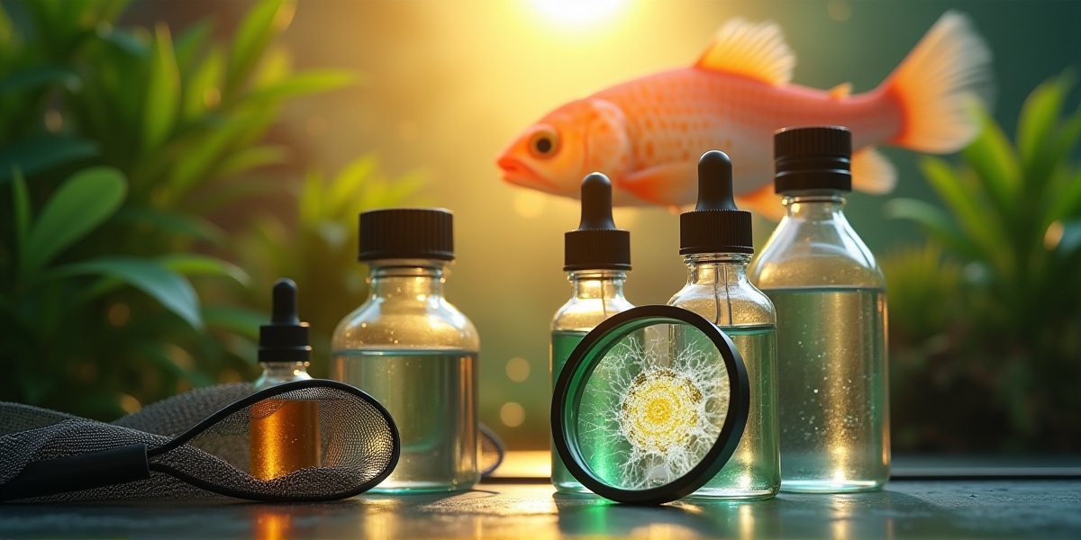 Ассортимент препаратов от манки разных брендов и процесс внесения лекарства в аквариум