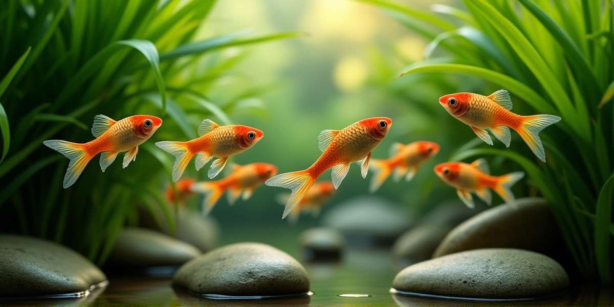 Разные селекционные формы моллинезий: золотая, далматин и лирохвостая