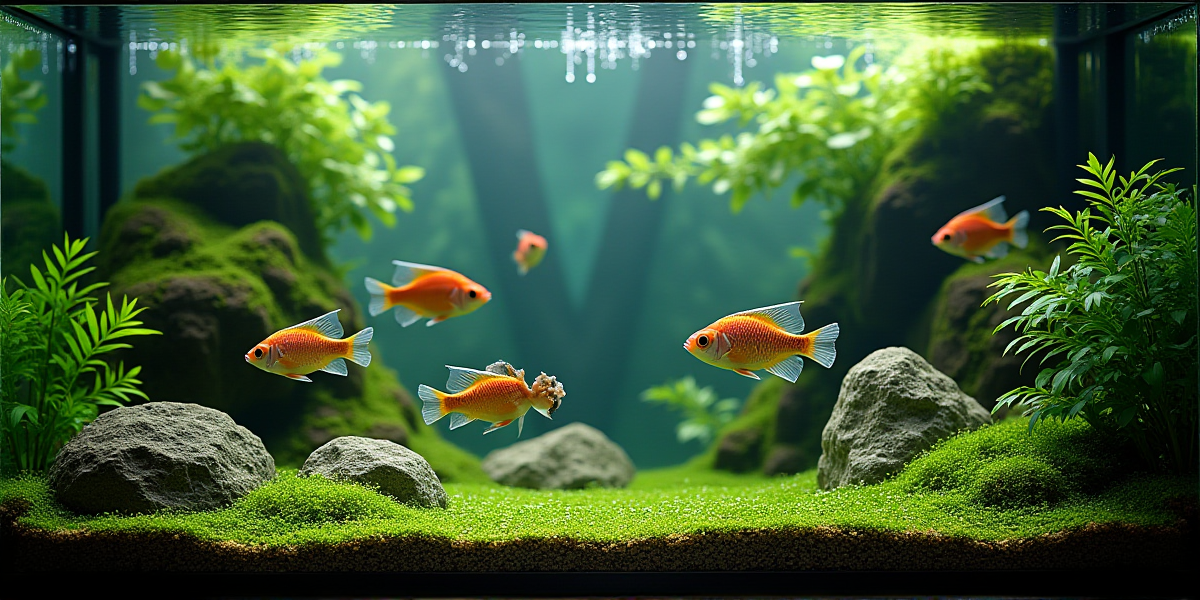 Оформление аквариума для живородящих рыб