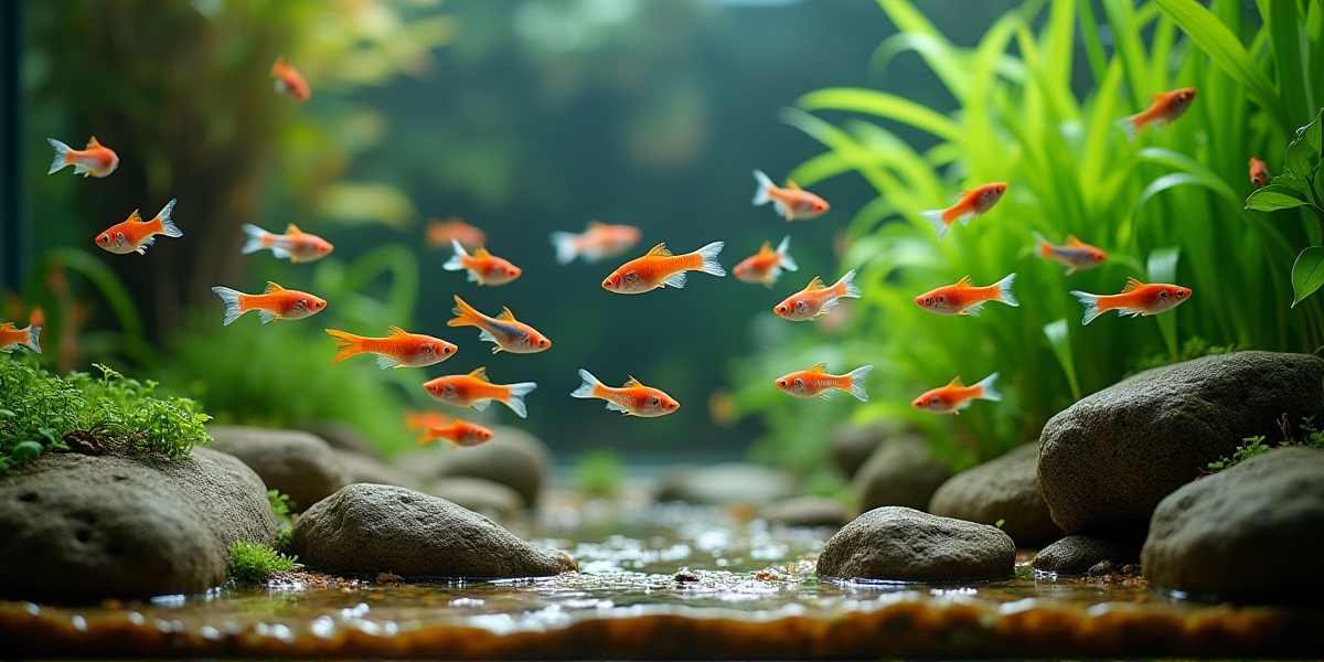 Сравнение обычного Данио и флуоресцентного Глофиш