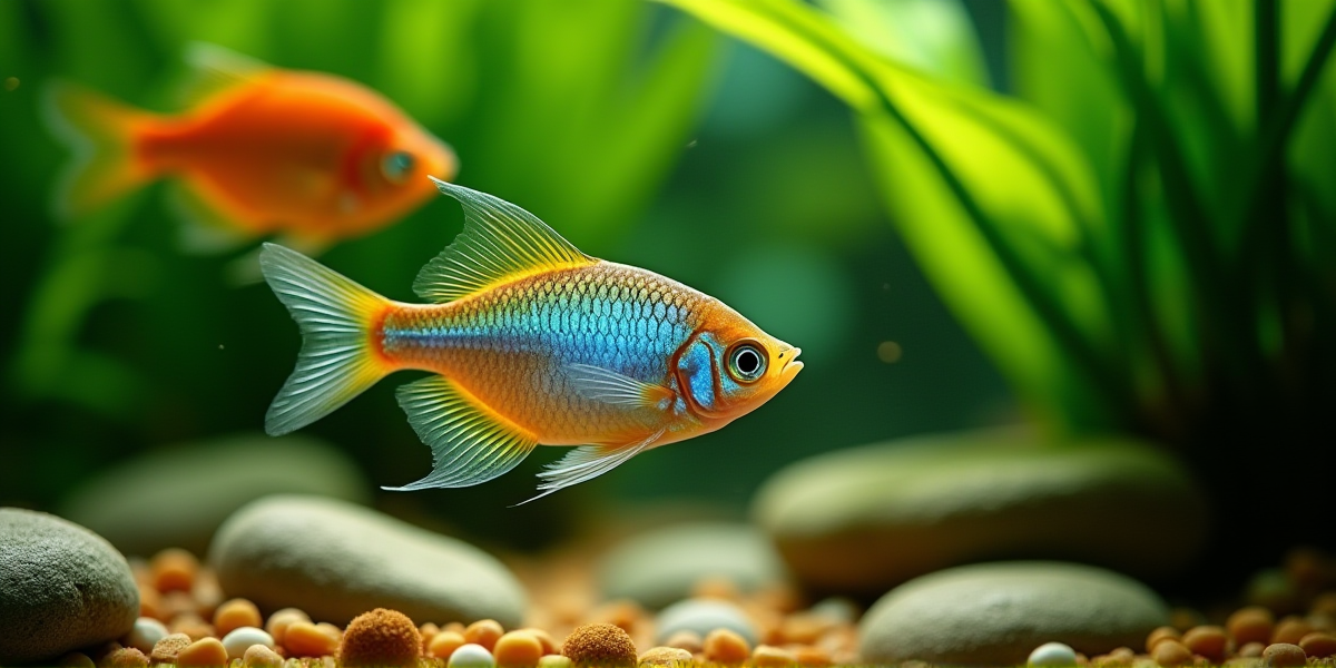 Самец гурами строит гнездо из пены на поверхности