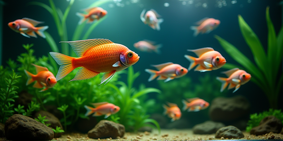 Оформление аквариума для скалярий