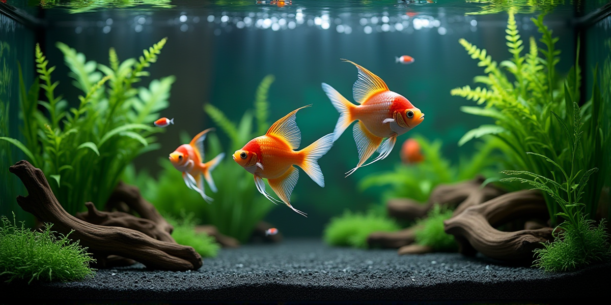 Пара скалярий ухаживает за икрой